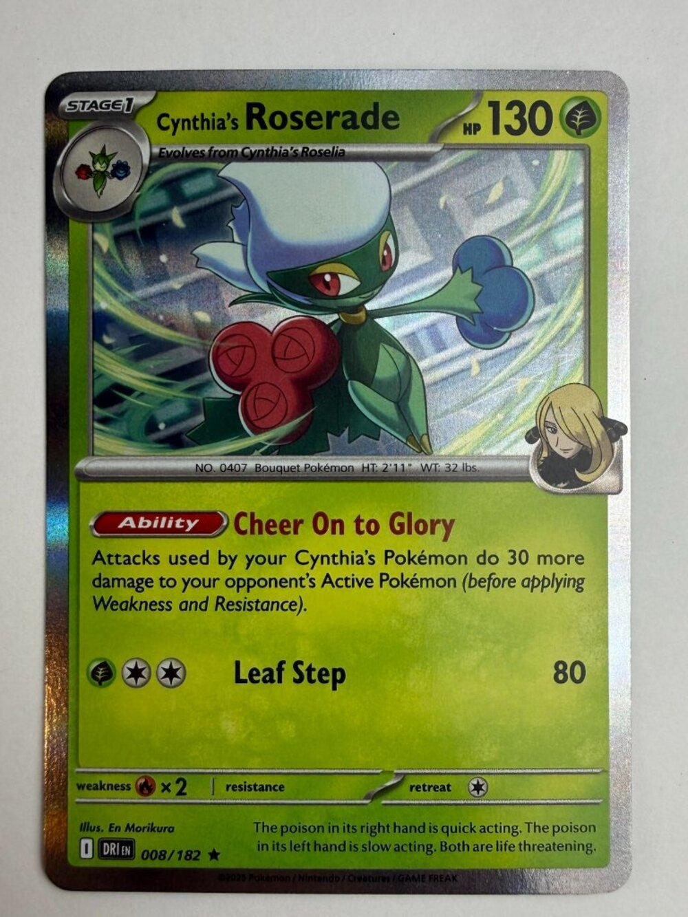 Cynthia's Roserade 008/182 Destined Rivals Rare Holo EN